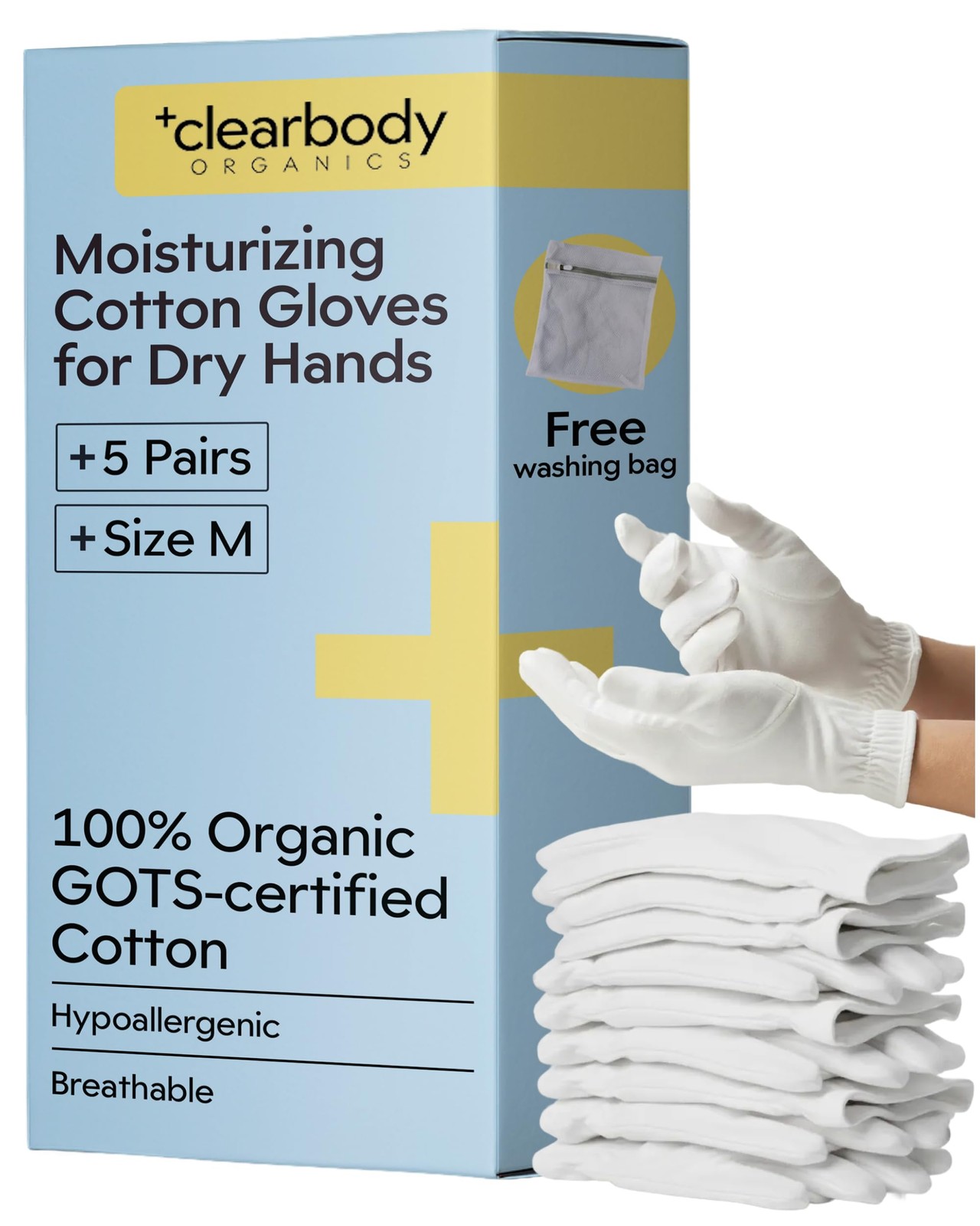 100% Organic Cotton Gloves for Dry Hands Sleeping – Breathable Cotton for Ecz…