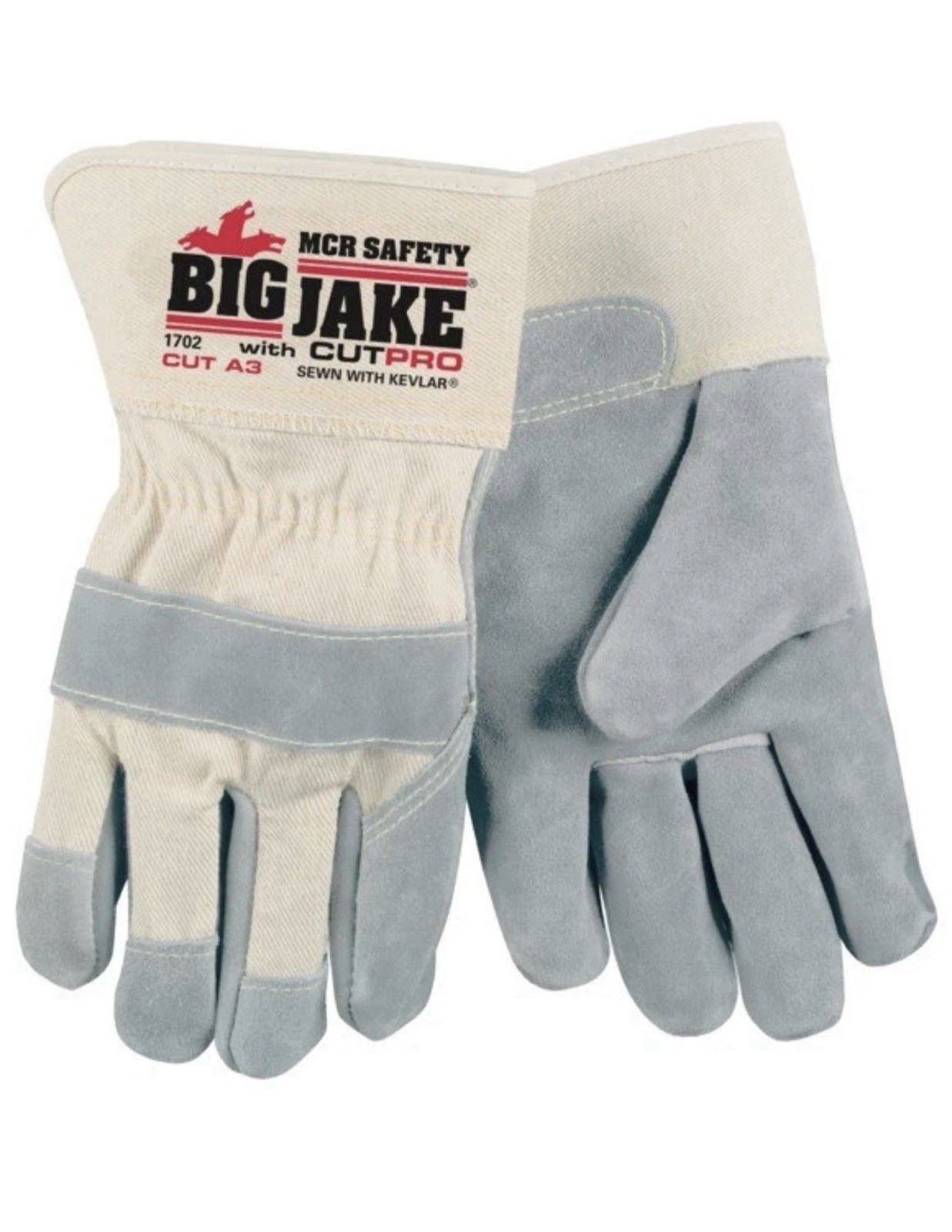 MCR Safety 1702 Big Jake Leather Work Gloves (1 Dozen) – M