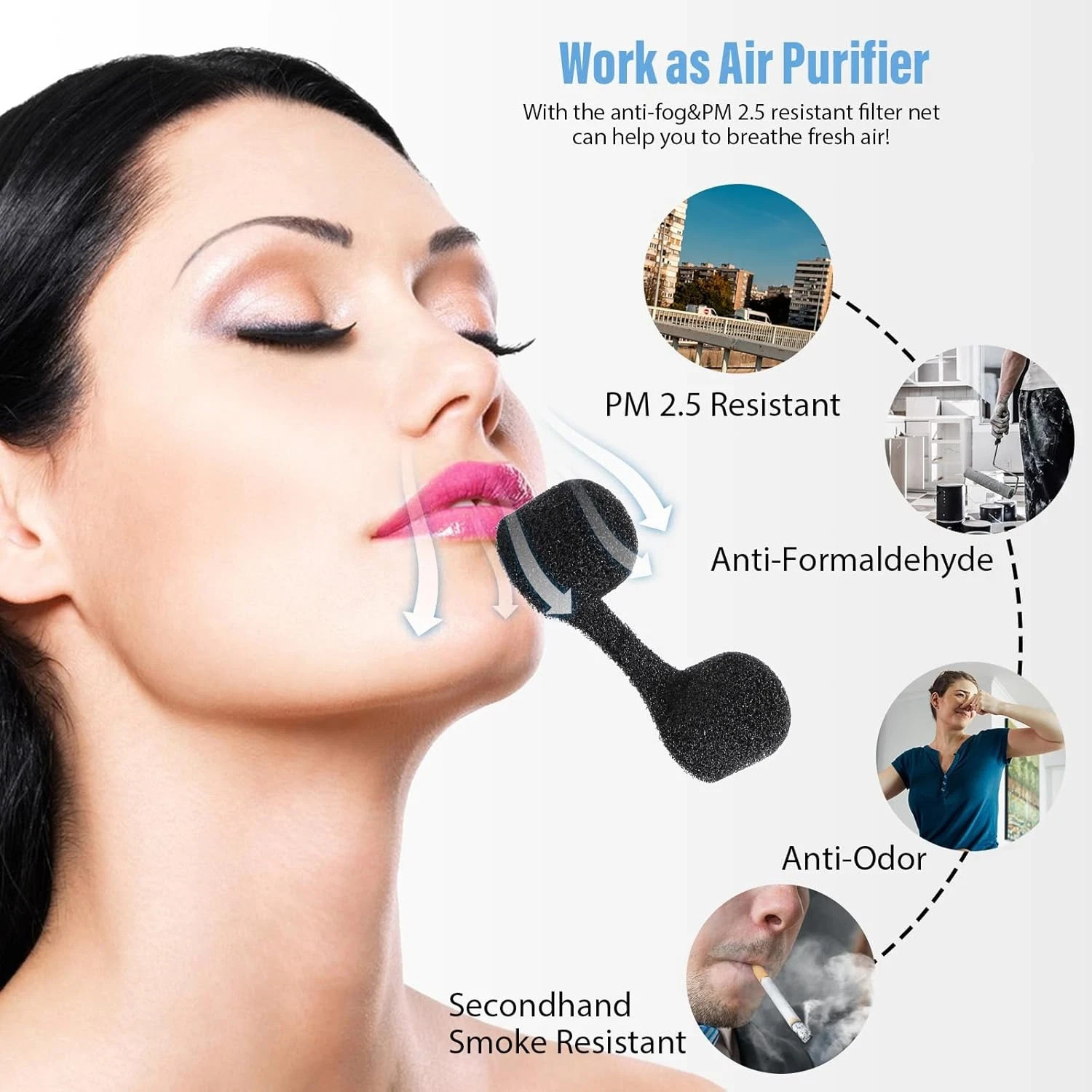 100 Pieces Nose Plug Filter Disposable Nose Dust Filters Nostril Filters Spray