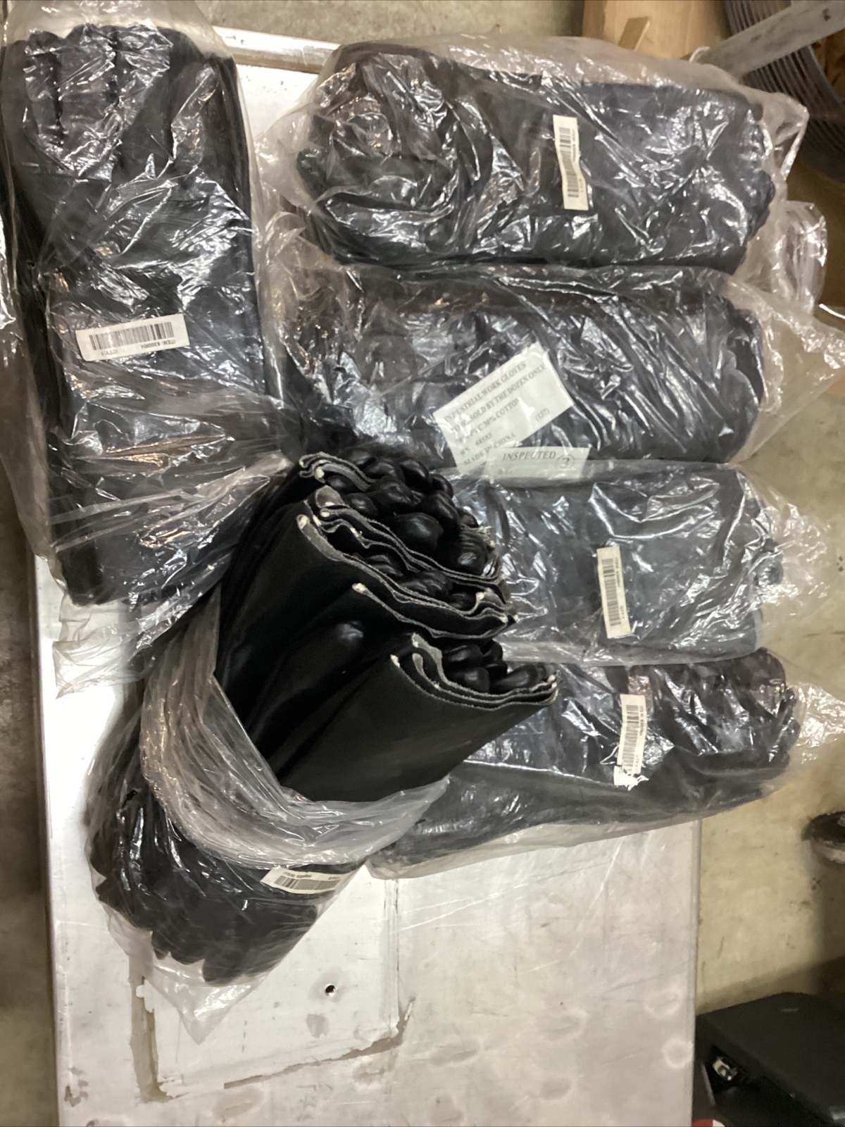 48 Pair Of MCR Safety Wool Lined Long Gloves Black 70% PVC 30% Cotton RN48583