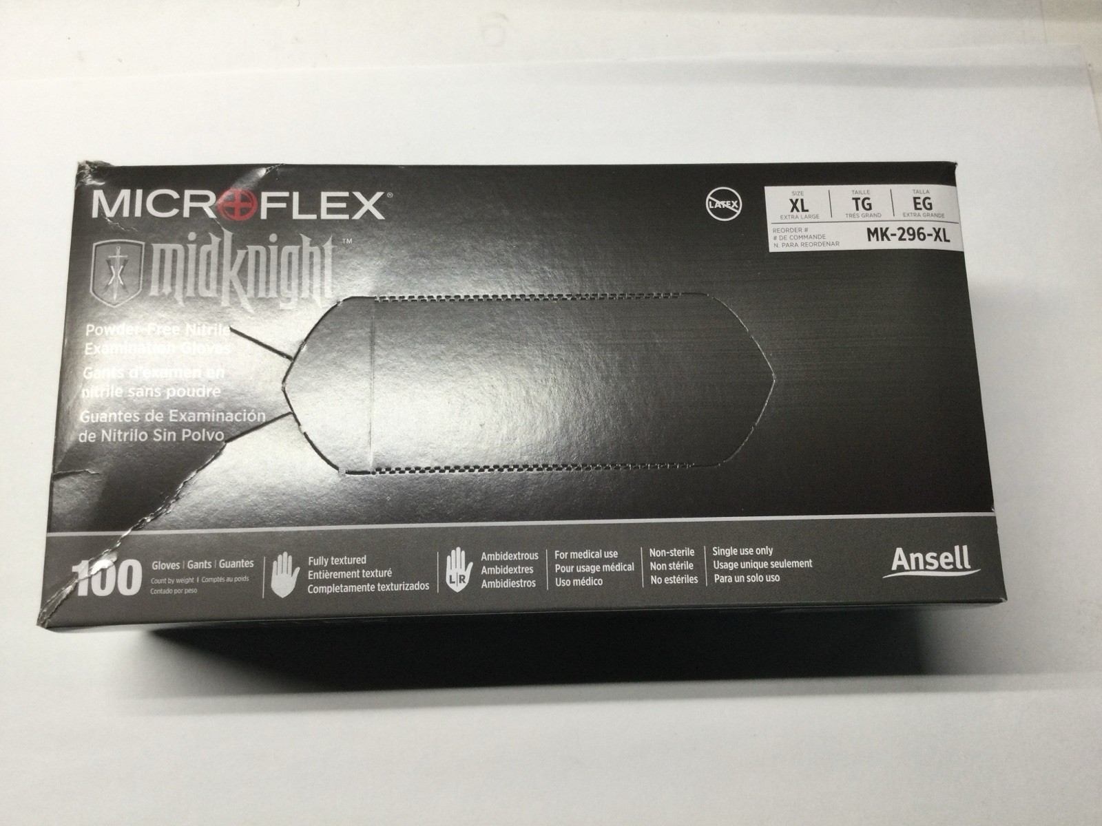 Microflex MK-296XL MidKnight Black Nitrile Gloves – X-Large