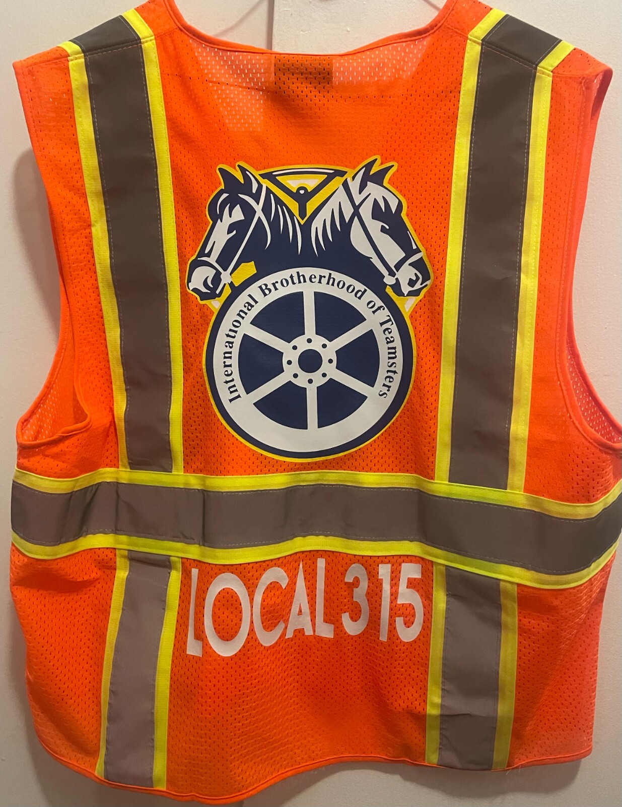 🚧TEAMSTERS UNION ORANGE REFLECTIVE PPE SAFETY VEST 🦺ADD YOUR LOCAL FREE M-4XL