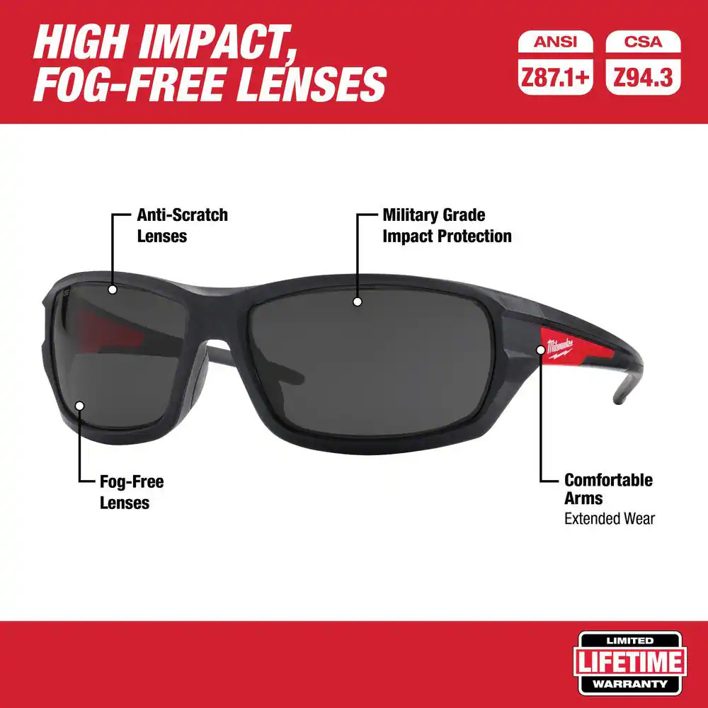 Performance Safety Glasses with Clear / Tinted Lenses (2-Pack)