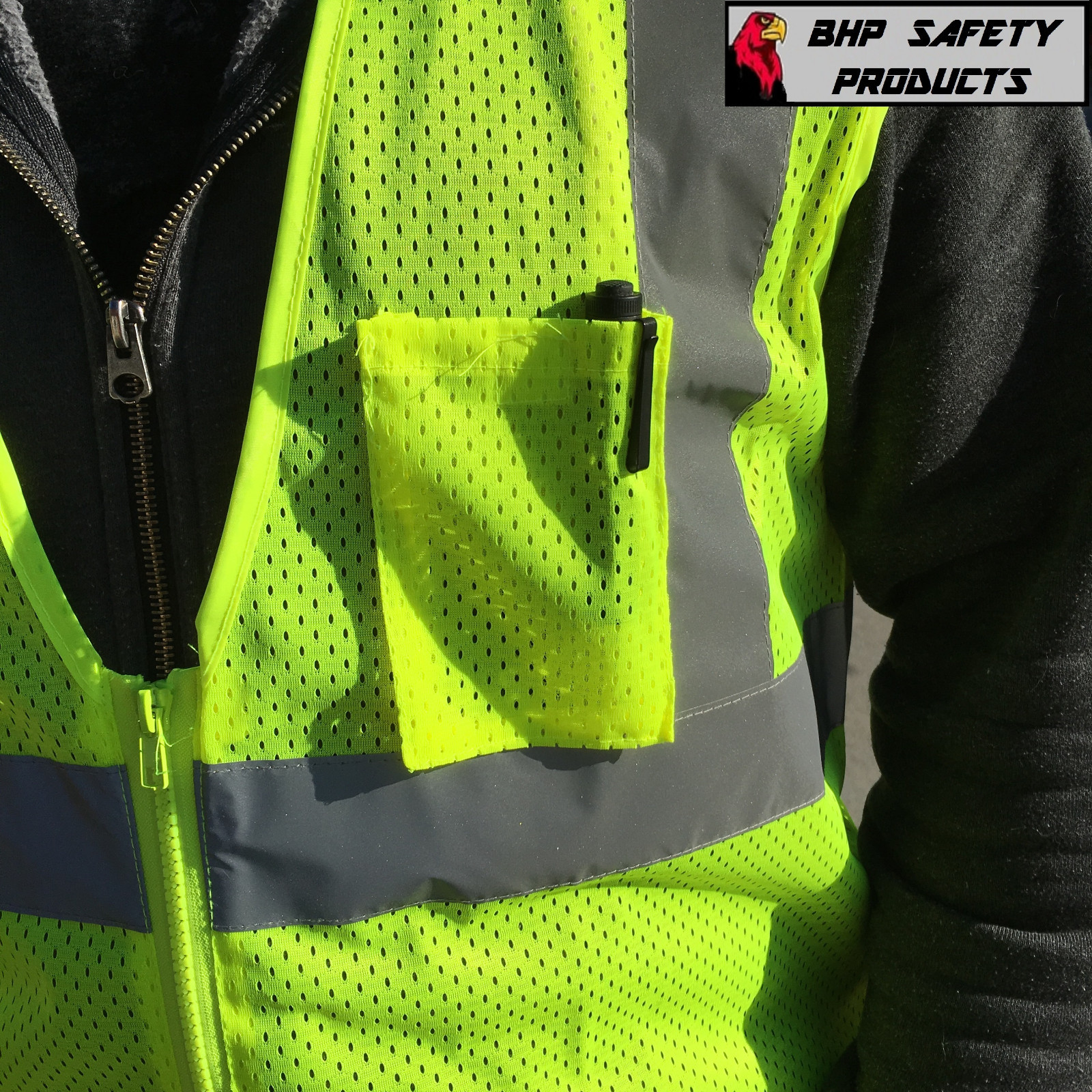 LARGE ANSI CLASS 2/ Reflective Tape/ High Visibility Yellow Safety Vest