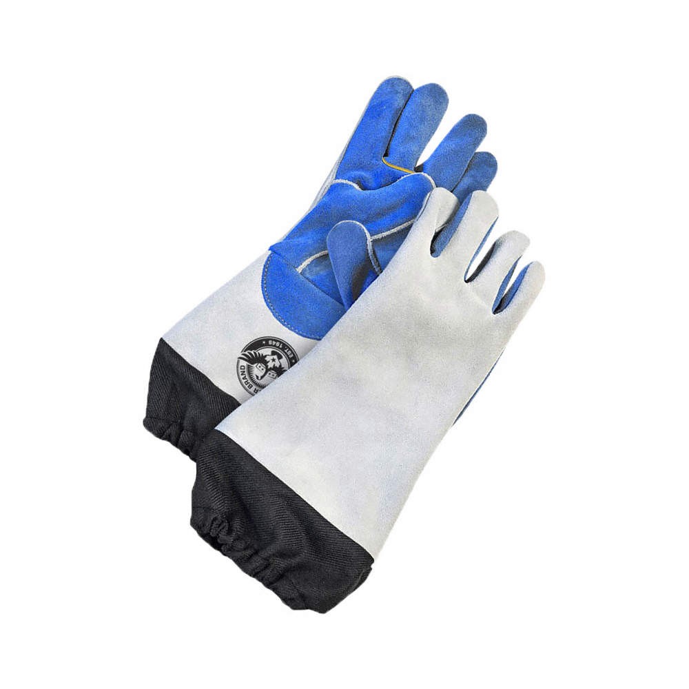BDG 64-9-666B-KW-M Welding Gloves,Blue,Gray,M,PR 793PK7