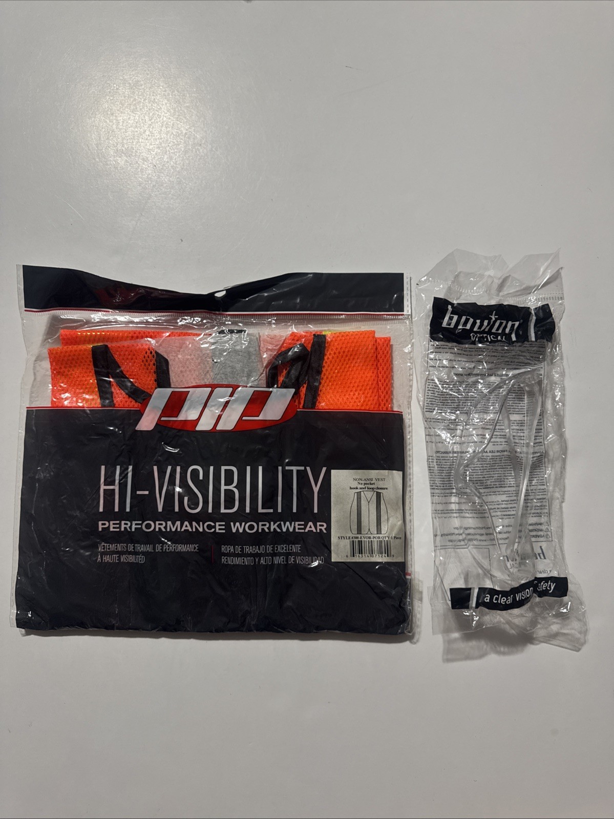 PIP High Visibility Performance Workwear Vest And Bouton Optical Safety Glasses