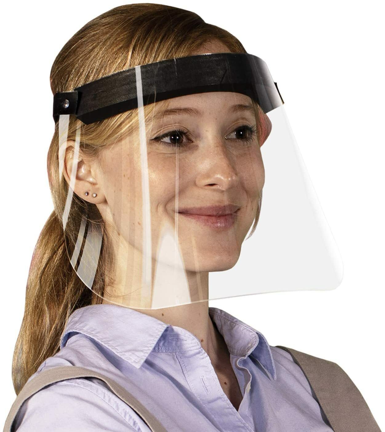 2 Pack Made in USA Durable and Reusable Face Shield, One Size Fits All, Anti-Fog