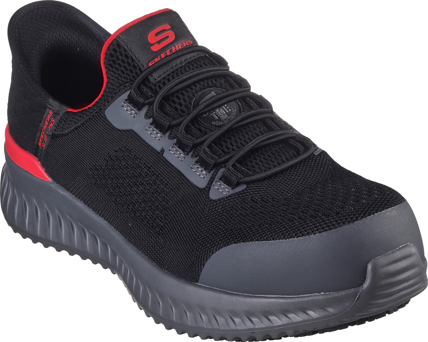 Skechers Tilido Fletchit Work Shoes Comp Toe Slip Resistant SlipOn Size 8