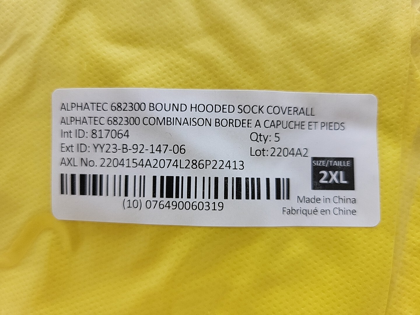 20 Pack Ansell Alphatec YY23-B-92-147-06 2300 Hooded Coverall Bound Socked 2XL