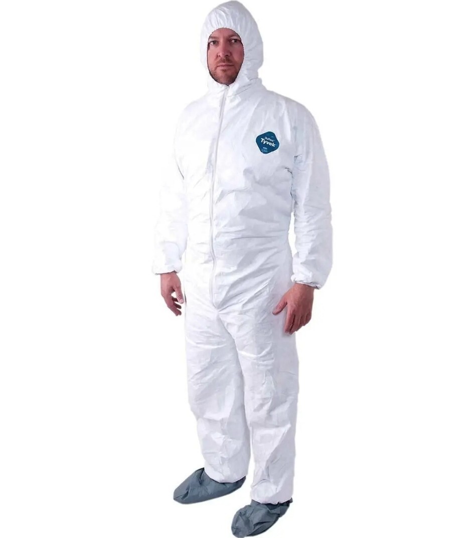 3 Dupont TY122S White Tyvek Disposable Coverall Bunny Suit With Hood & Boots 3XL