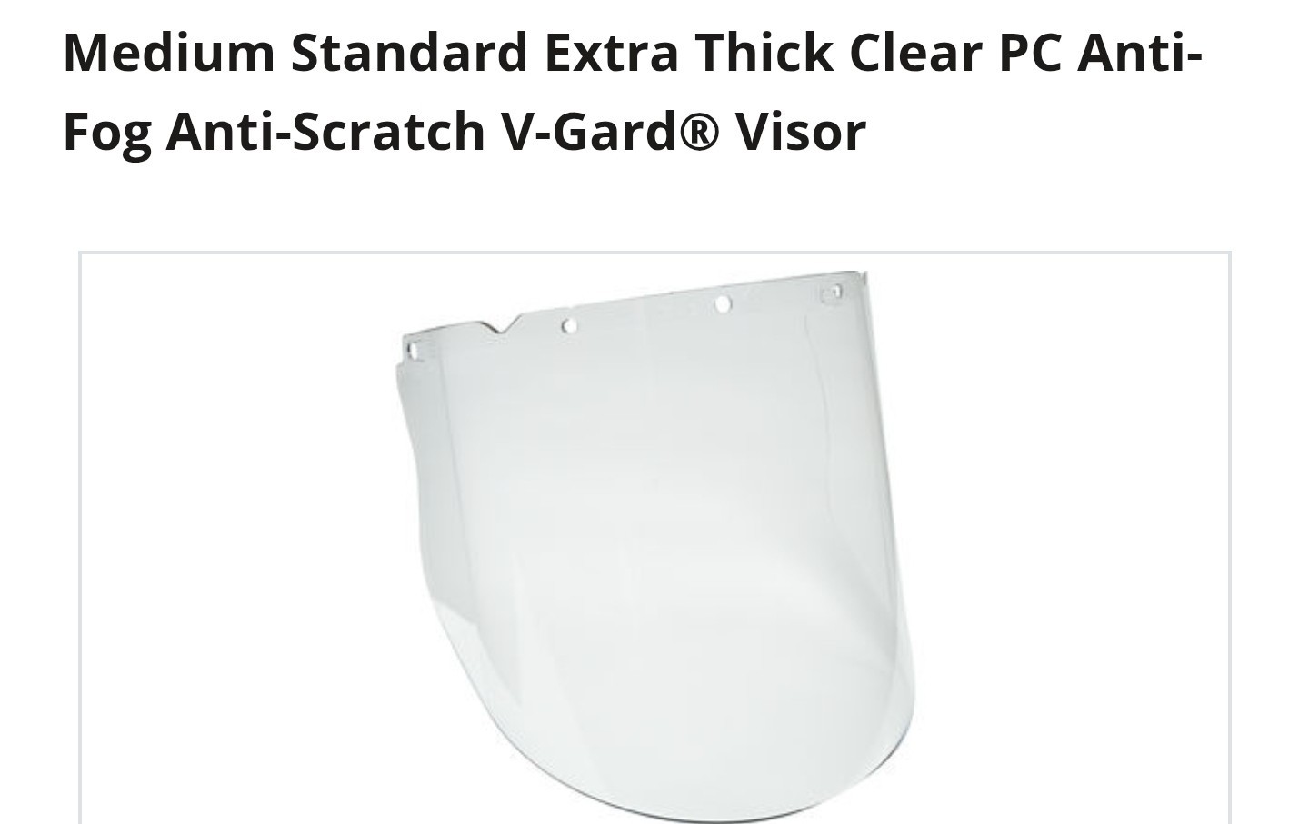 V-Gard AntiFog Faceshield Visor Polycarbonate Clear Med Std Extra Thick 10115844