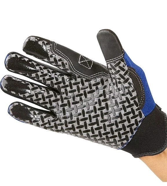 ULINE SZ Large, Blue, Gription Flex Latex Gloves safety, wrist support.