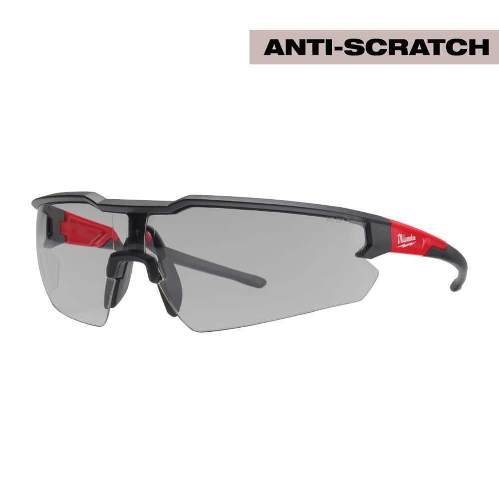 Gray Milwaukee Safety Glasses Anti-Scratch, Hard Coat Protects Lenses