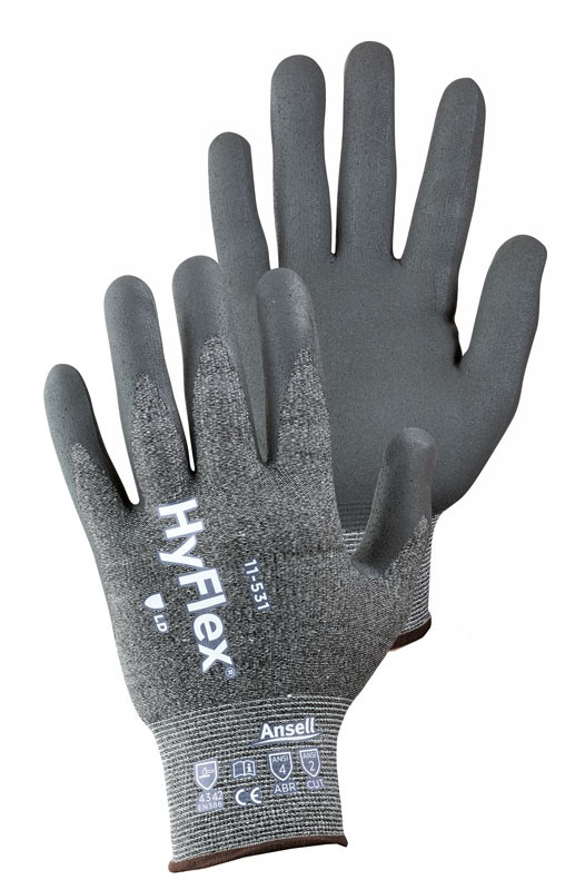 Size 11 (2 Pair) Ansell Hyflex 11-531 Ultralight CR2 ABR4 Cut Resistant Gloves