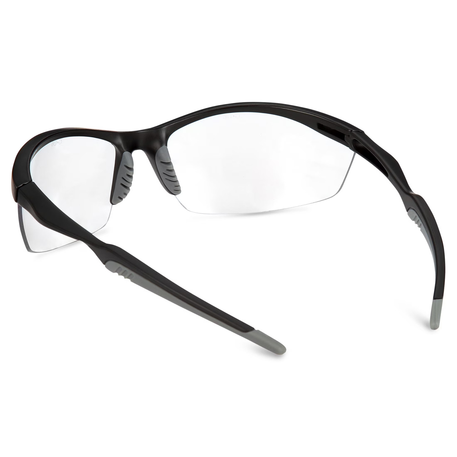 Bifocal Safety Glasses Black Frame Clear Lens +1.50 Magnifier