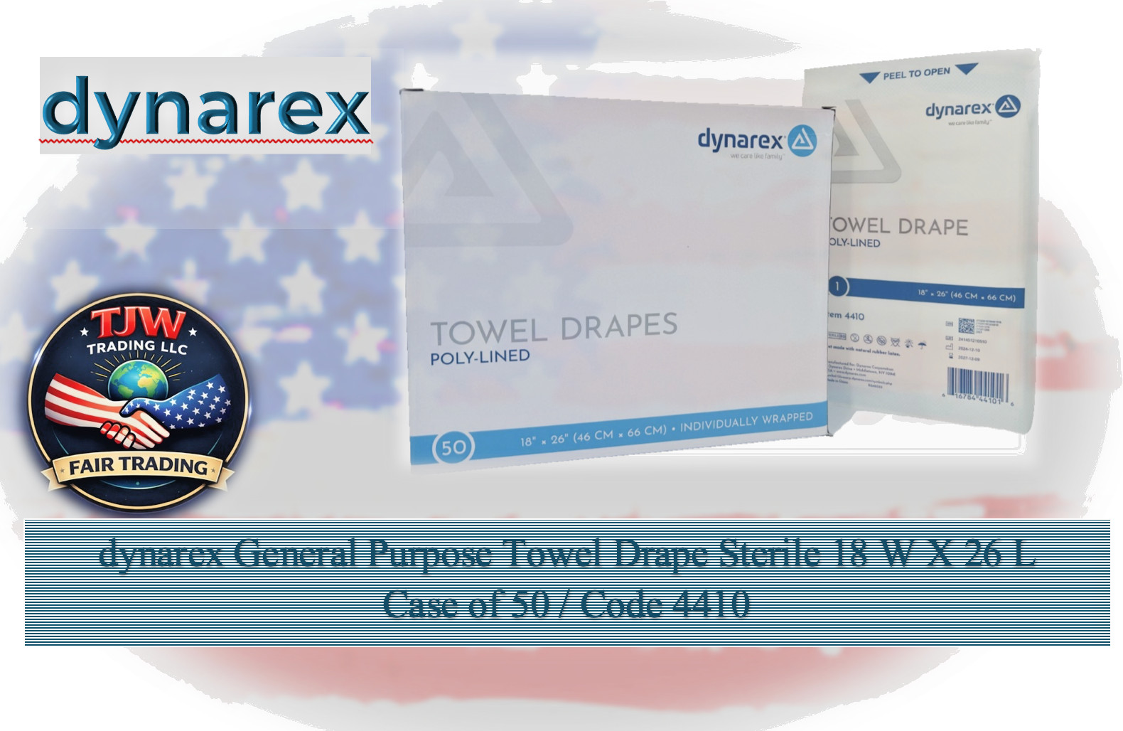 Dynarex General Purpose Towel Drape Sterile 18 W X 26 L Case of 50 / Code 4410_0