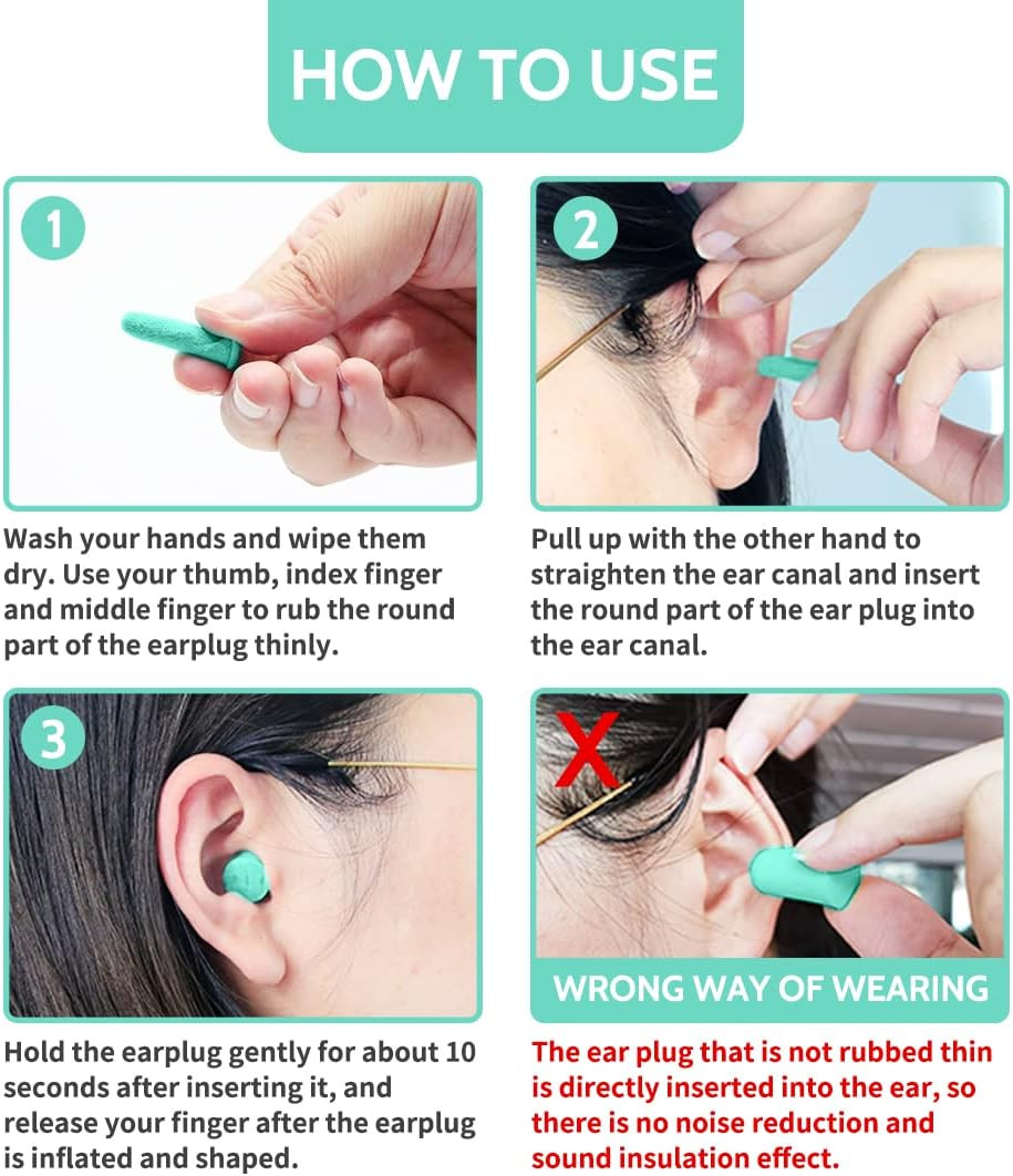 Ultra Soft Foam Earplugs for Sleep – 38Db Noise Cancelling Ear Plugs Perfect for