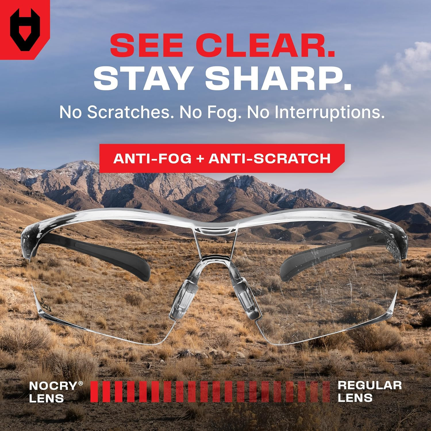 Clear Shooting Glasses for Men with Anti-Fog and Scratch Resistant