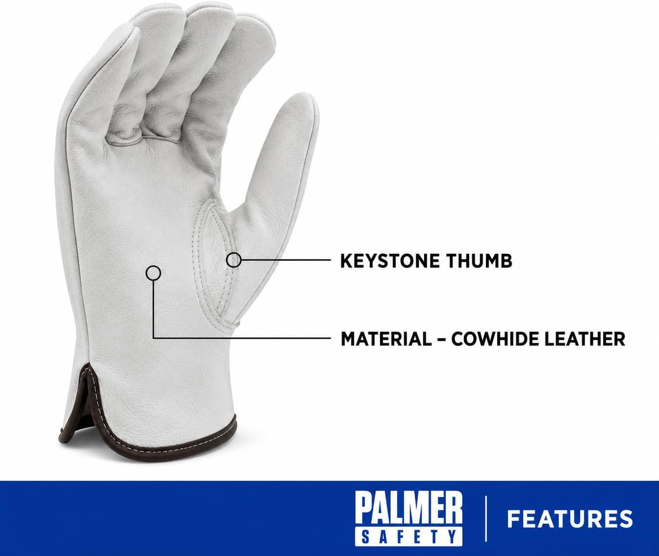 Heavy Duty Durable Cowhide Leather Work Gloves