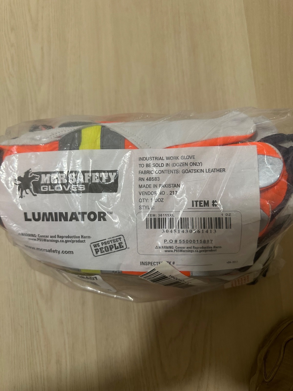 MCR Safety Luminator Goatskin Leather gloves