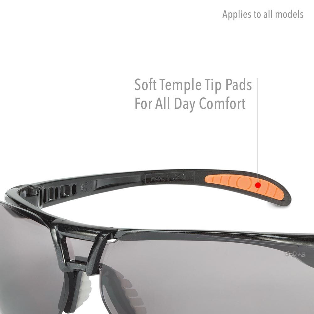 Uvex S4201XX Protege Safety Glasses with Smoke Anti-Fog Lens, Black Frame