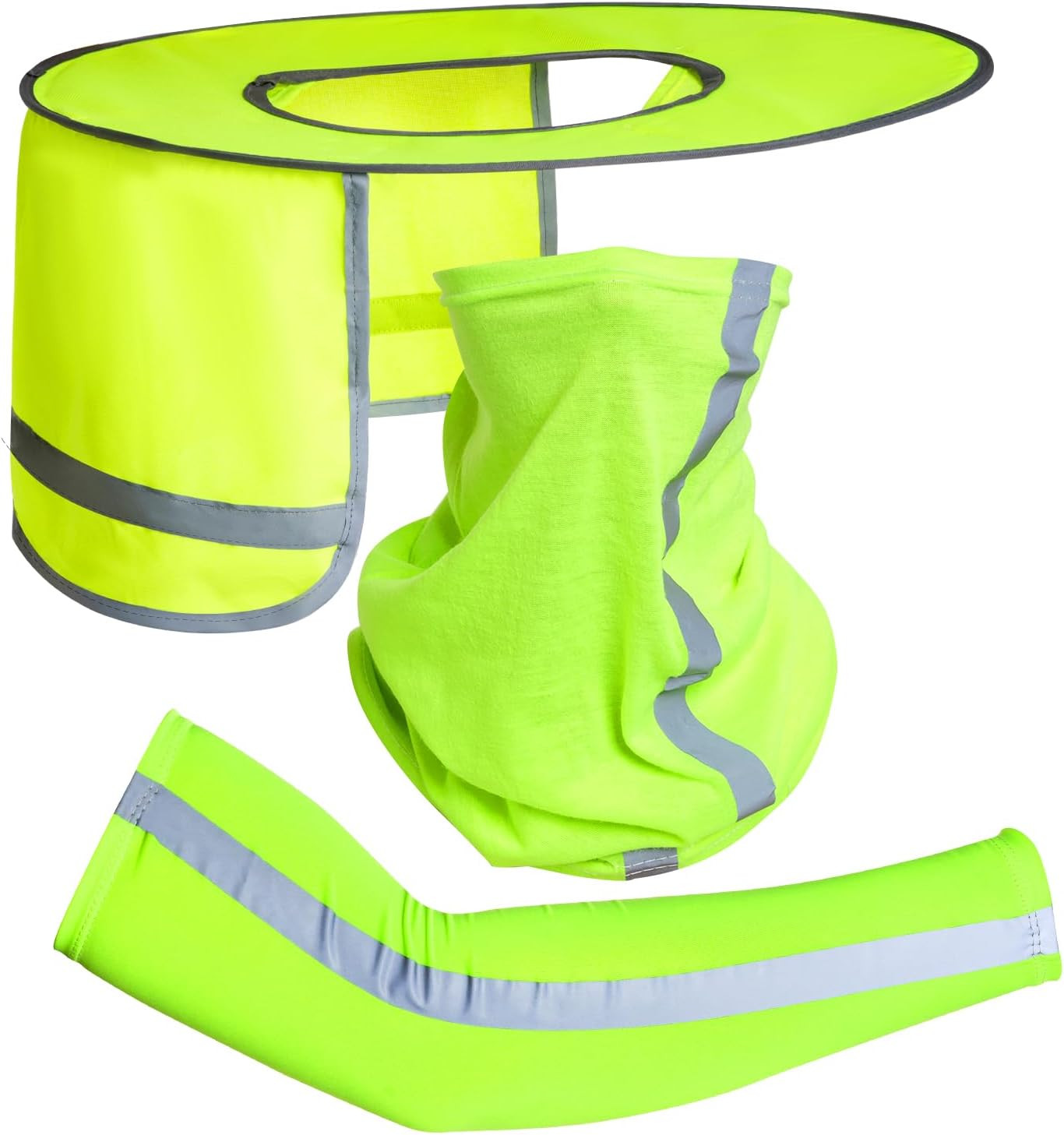 3 Pcs Hard Hat Sun Shade Full Brim Mesh Neck Sun Shield Bandana