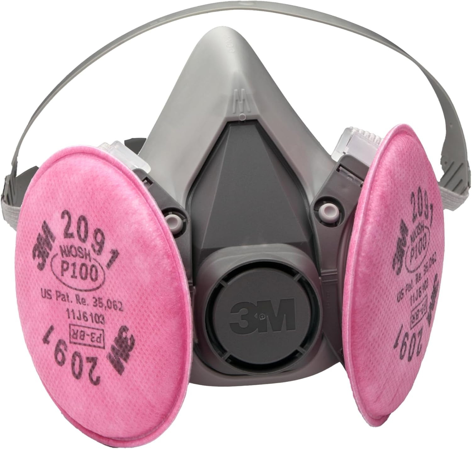 3M Half Facepiece Reusable Respirator Assembly Kit 6291, Size Medium, P100, Ligh