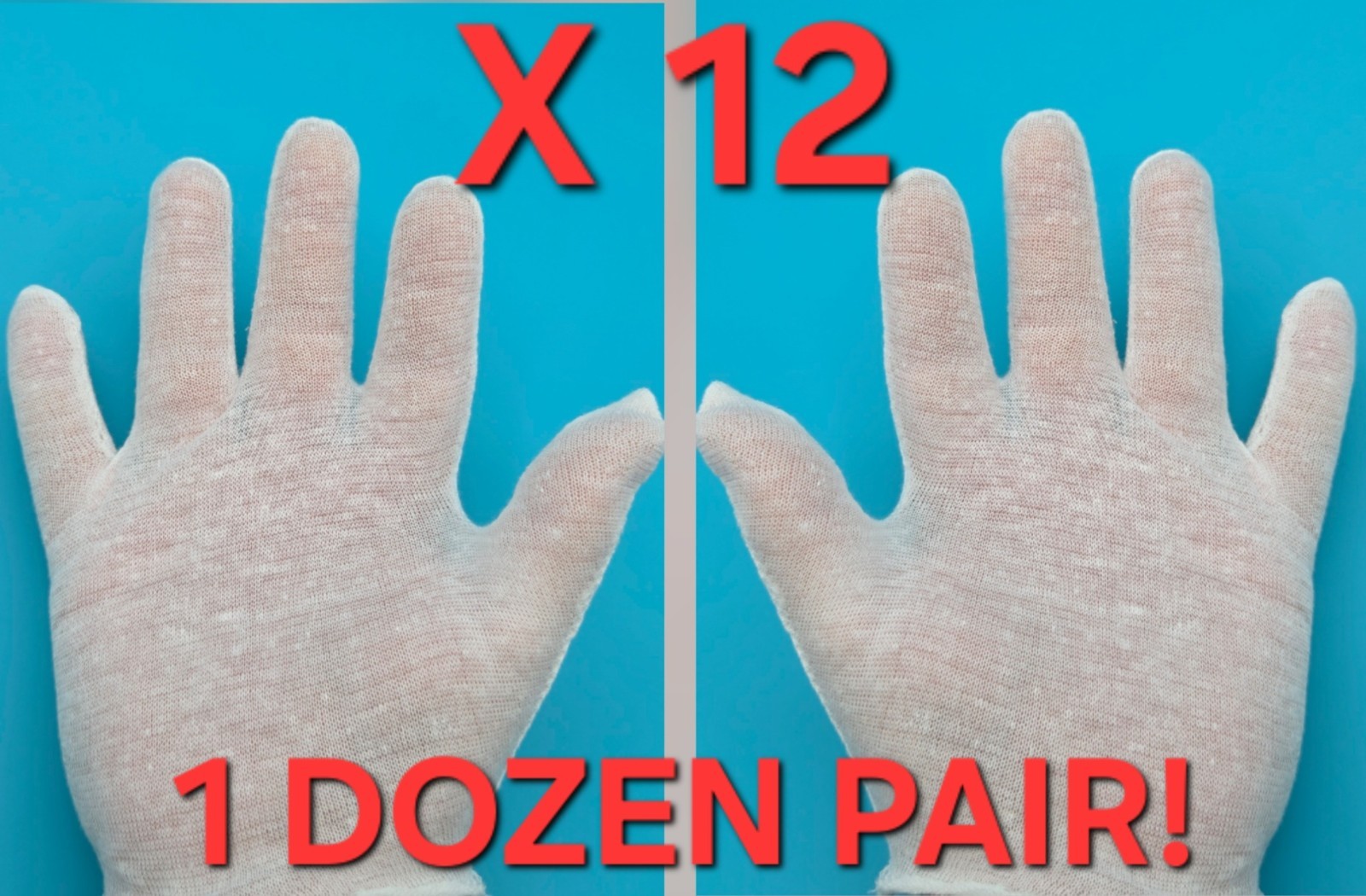 12 PAIR LIGHTWEIGHT LISLE 100% COTTON WHITE INSPECTION GLOVES COIN JEWELRY PHOTO
