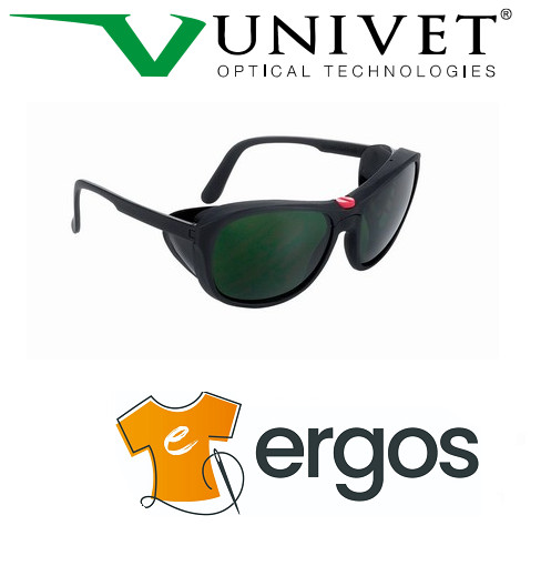 UNIVET Occhiali da Saldatore Saldatura con Lenti Verdi iR5 Intercambiabili R707
