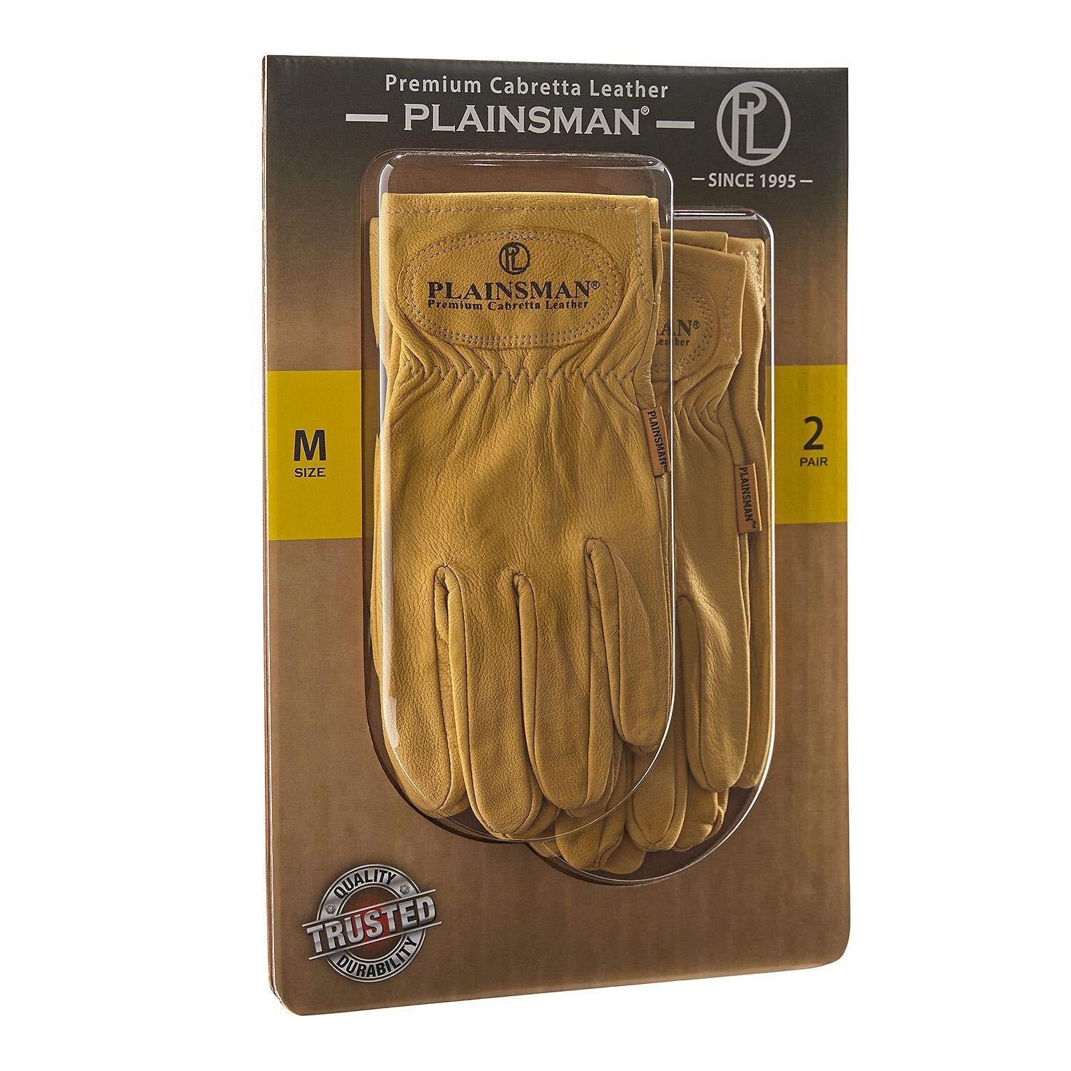 Plainsman Leather Gloves – 2 Pair – Medium