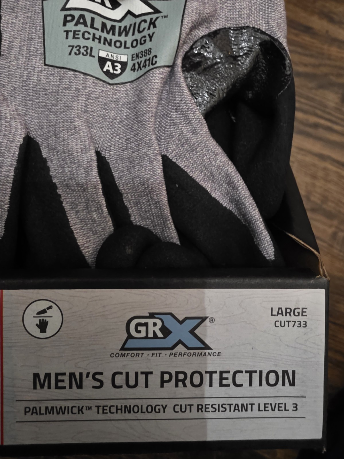 GRX 733 Cut Resistant Work Gloves Large Palmwick ANSI A3 EN388 4X41C Pack of 12