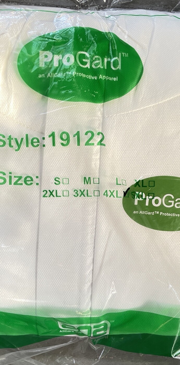 Progard Protective Suit With Hood And Feet (Lot Of 4) Size 4XL