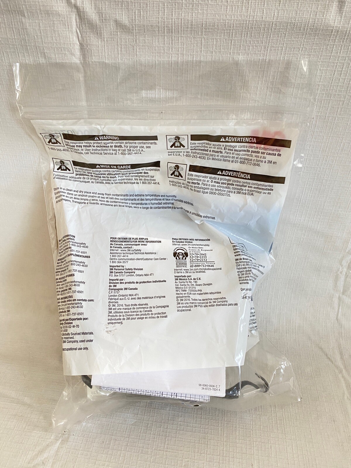 3M Half Mask Respirator Facepiece Size Medium 6200 NIOSH 40113-02