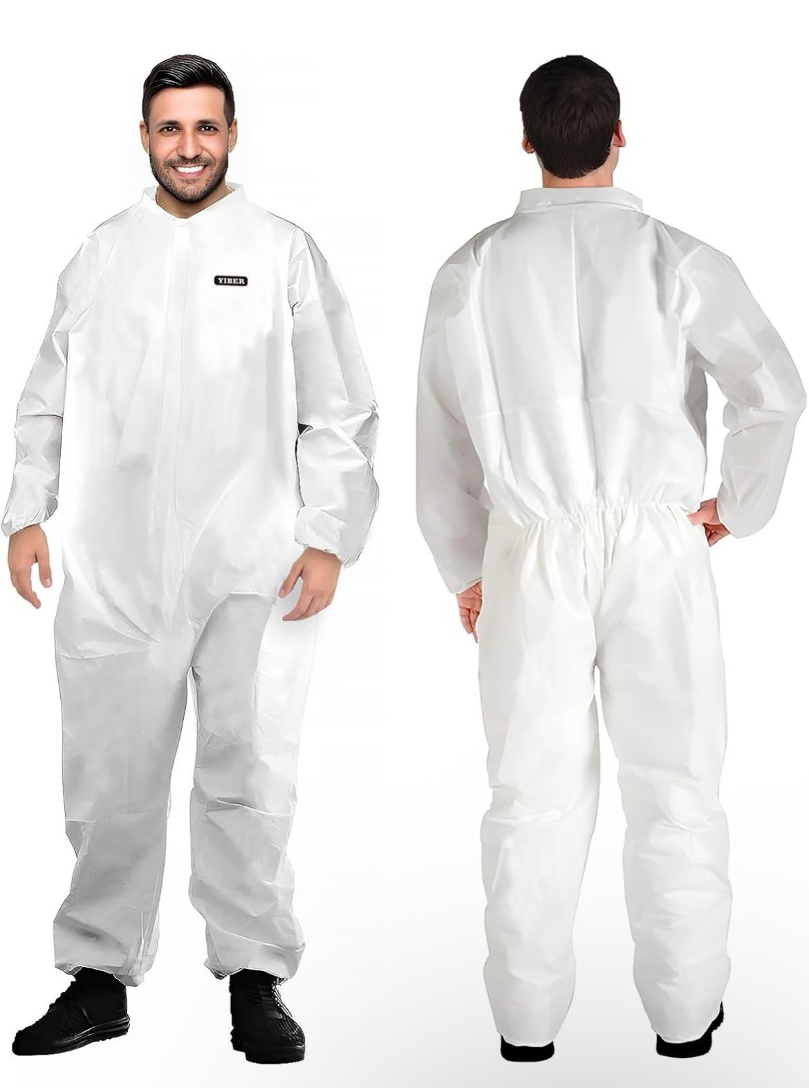 Hazmat Suit Disposable Coverall | Heavy Duty Full Body Painters Suit – Size S
