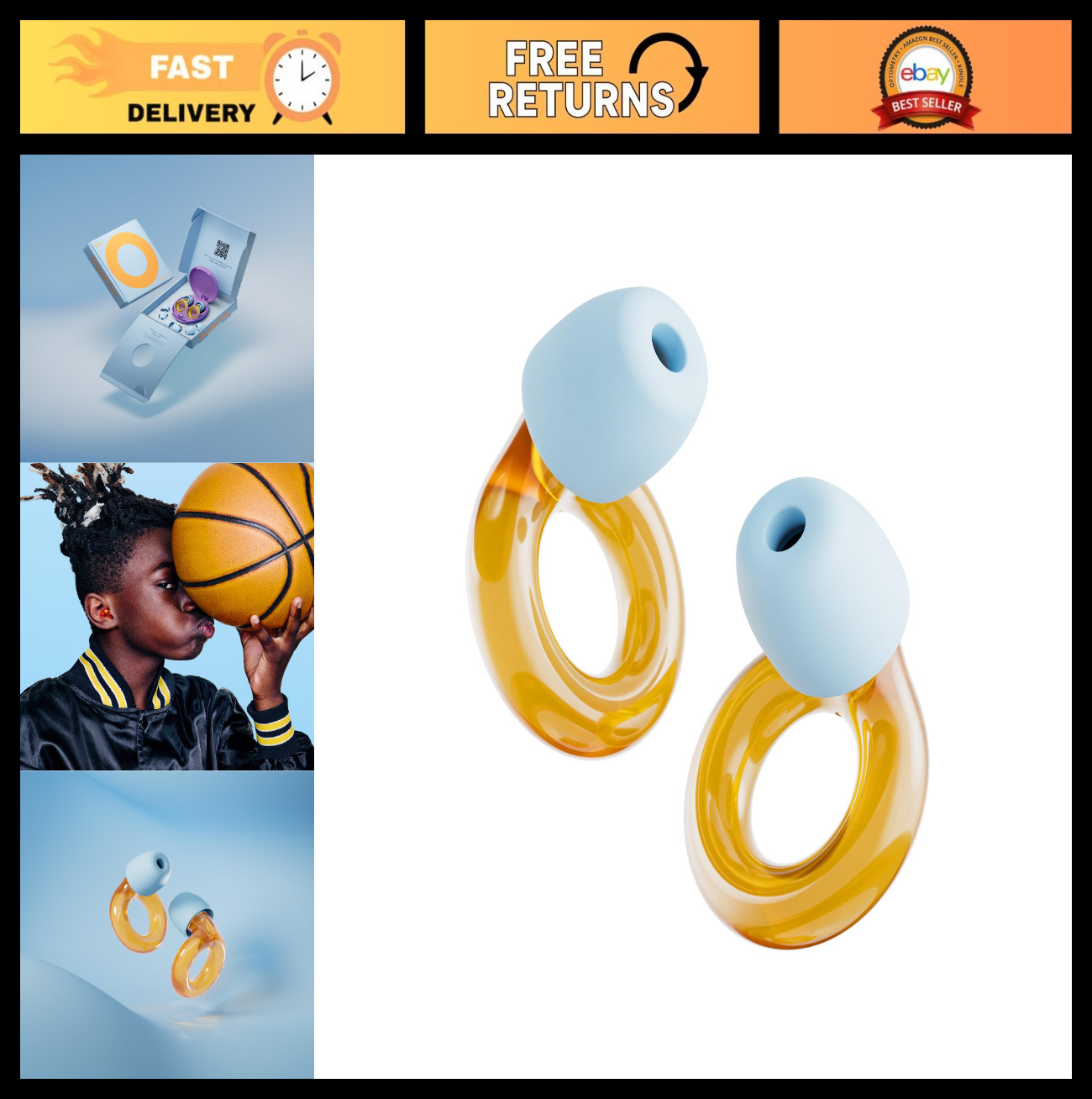 Reusable Kids Ear Plugs 6-12yrs | Noise Reduction 16 dB for Focus, Stress Relief