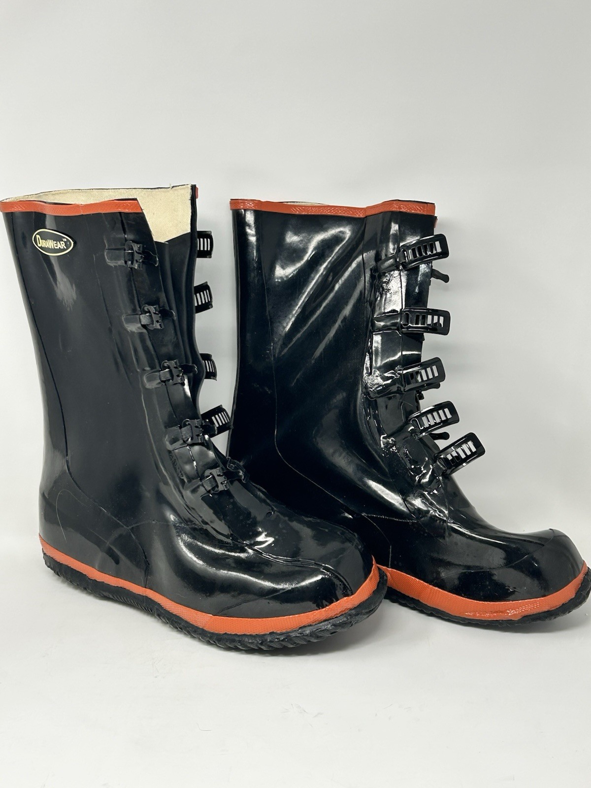 Rubber 5 Buckle Over Shoe Waterproof Mud Muck Hunting Fishing Farm Boots Size 11