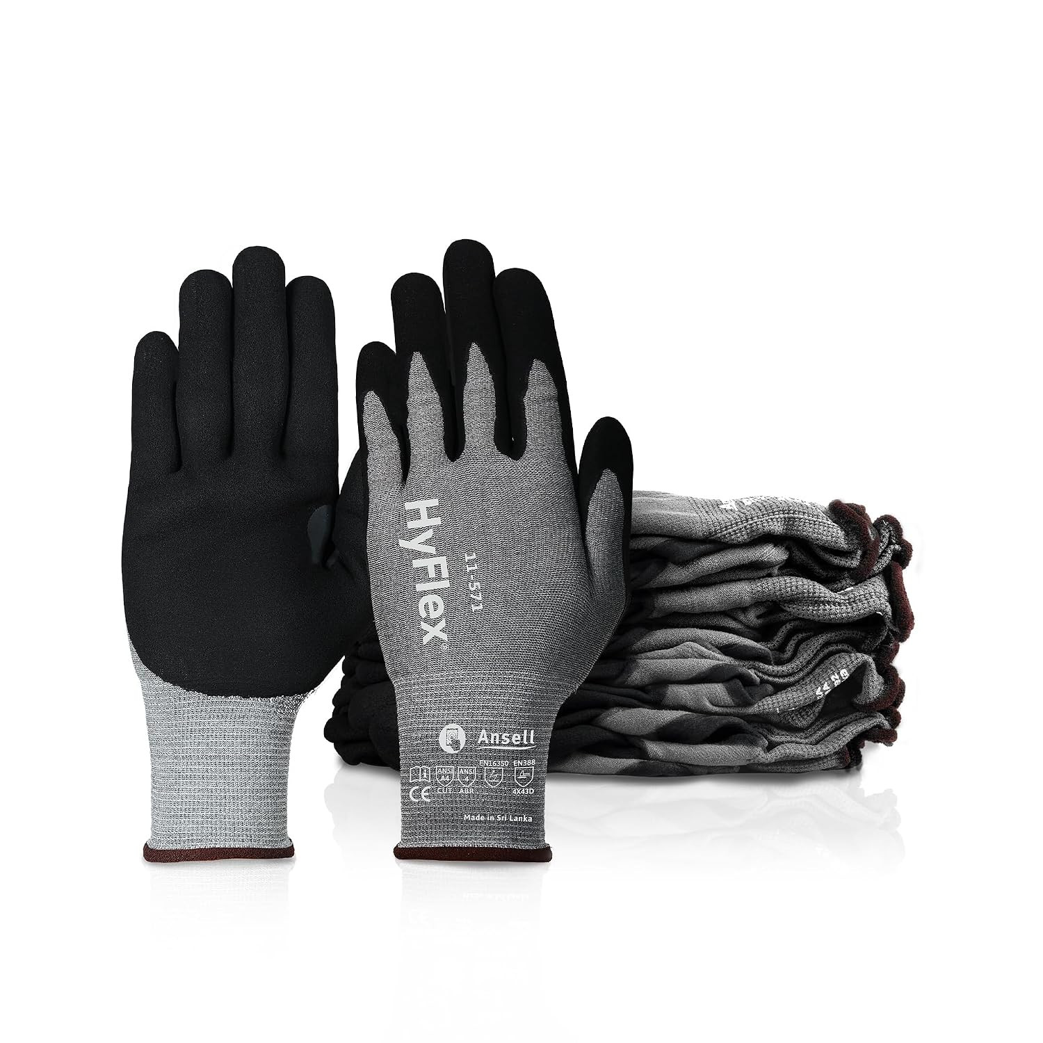Hyflex 11-571 Ultra-Light Industrial Safety Gloves for Automotive, Machinery, Eq