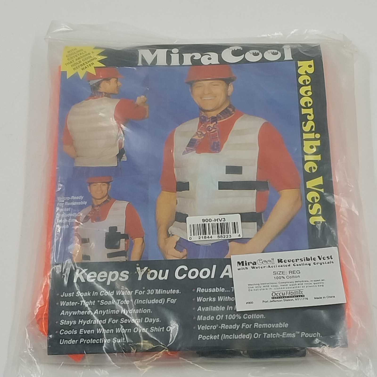 MiraCool Orange Cooling Safety Vest Reversible Water Activated OccuNomix NIP