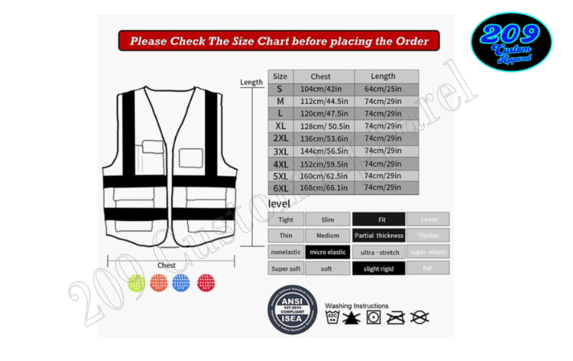 PUBLIC WORKS HI-VIS SAFETY VEST W/ POCKETS 2″ REFLECTIVE STRIPS FRONT & BACK