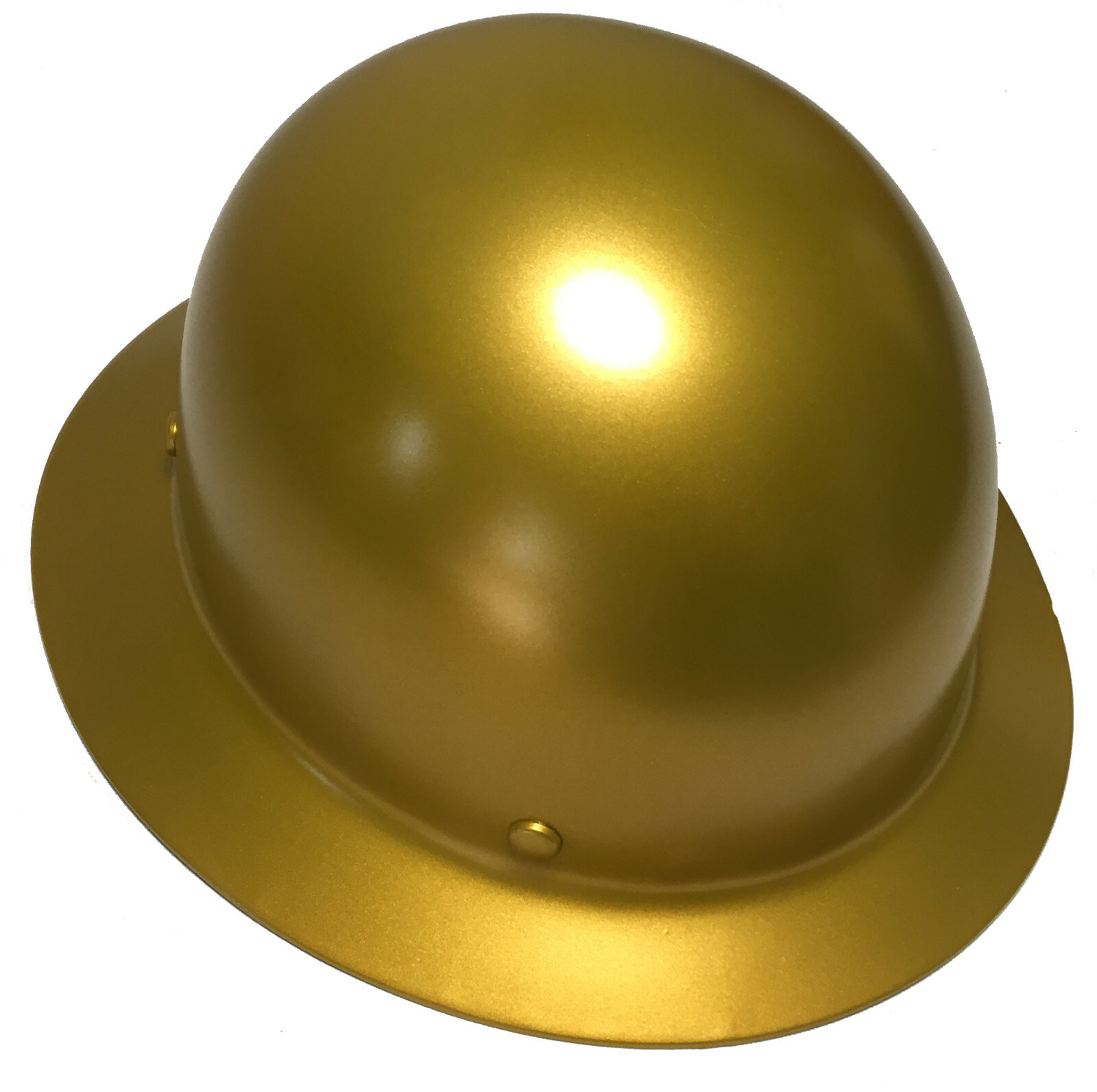 Custom Painted Hard Hat MSA Skullgard Full Brim Custom HOK Gold Satin