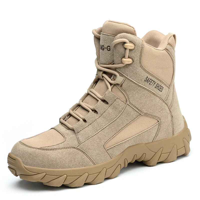 Men’s Non-Slip Anti-puncture Steel Toe Shoe Safety Work Comfort High Top Sneaker