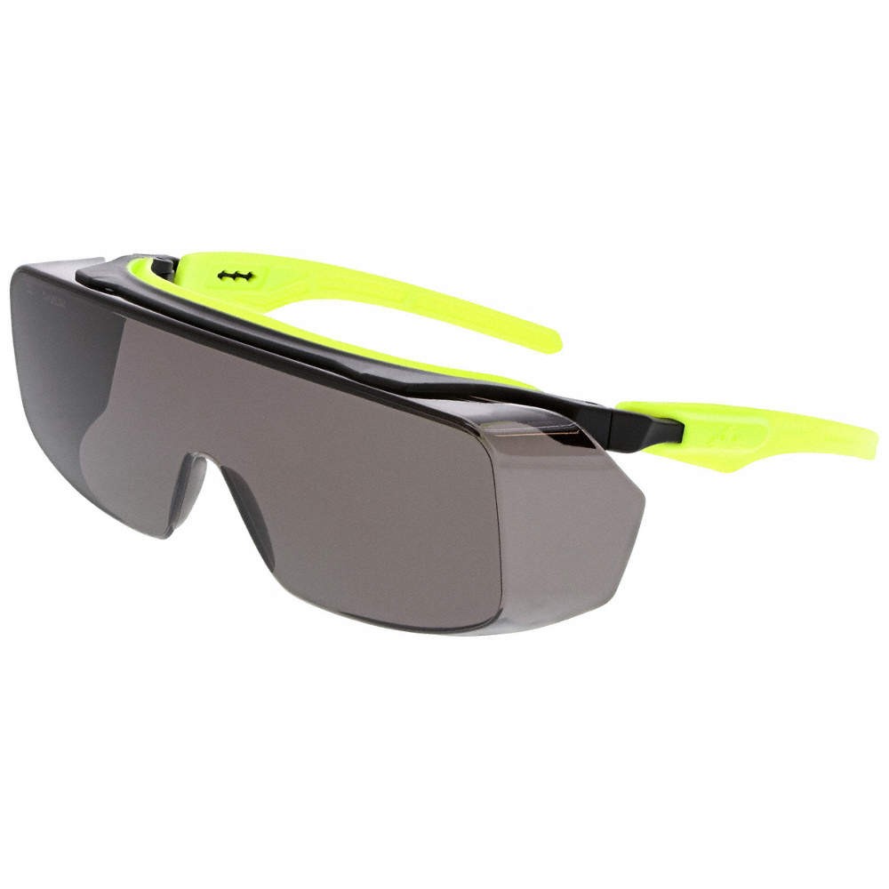 MCR SAFETY OG222DC Safety Glasses,PC,Hi-vis Lime,Uni 801W47