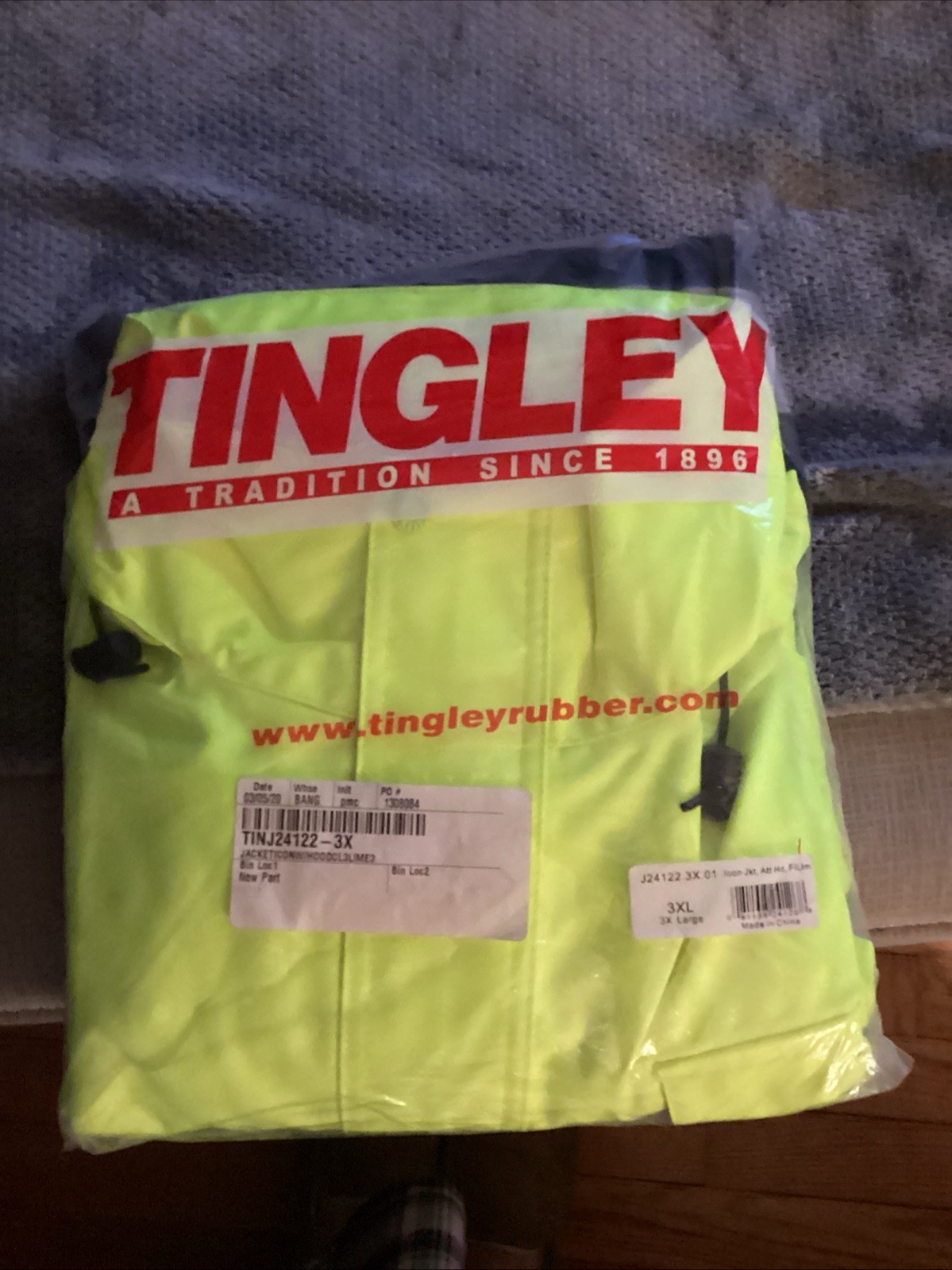 New Tingley Fluorescent Yellow/Green Flame Resistant 3XL Jacket W/ Hood