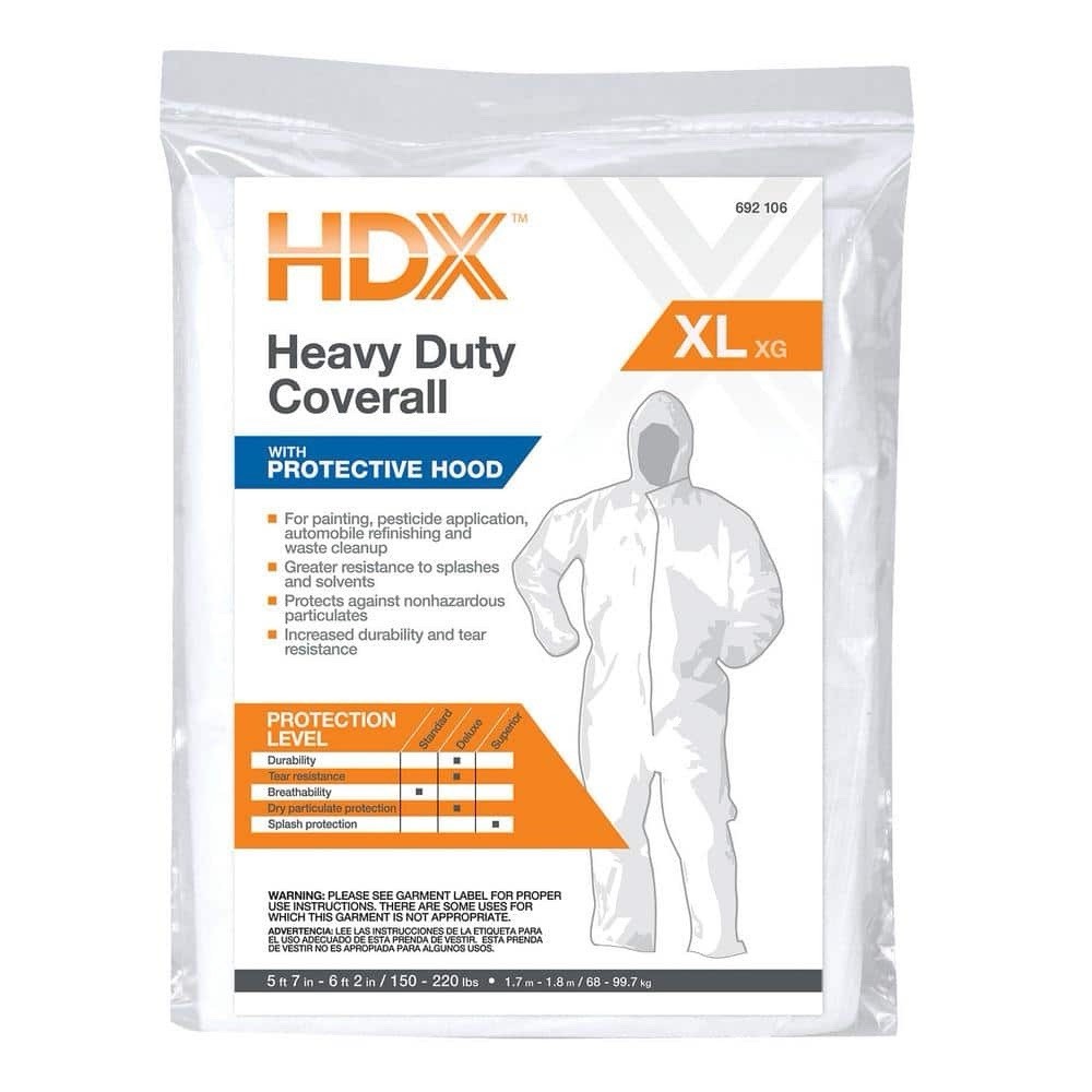 HDX Heavy Duty Coveralls With hood XL *BRAND NEW+SEALED*