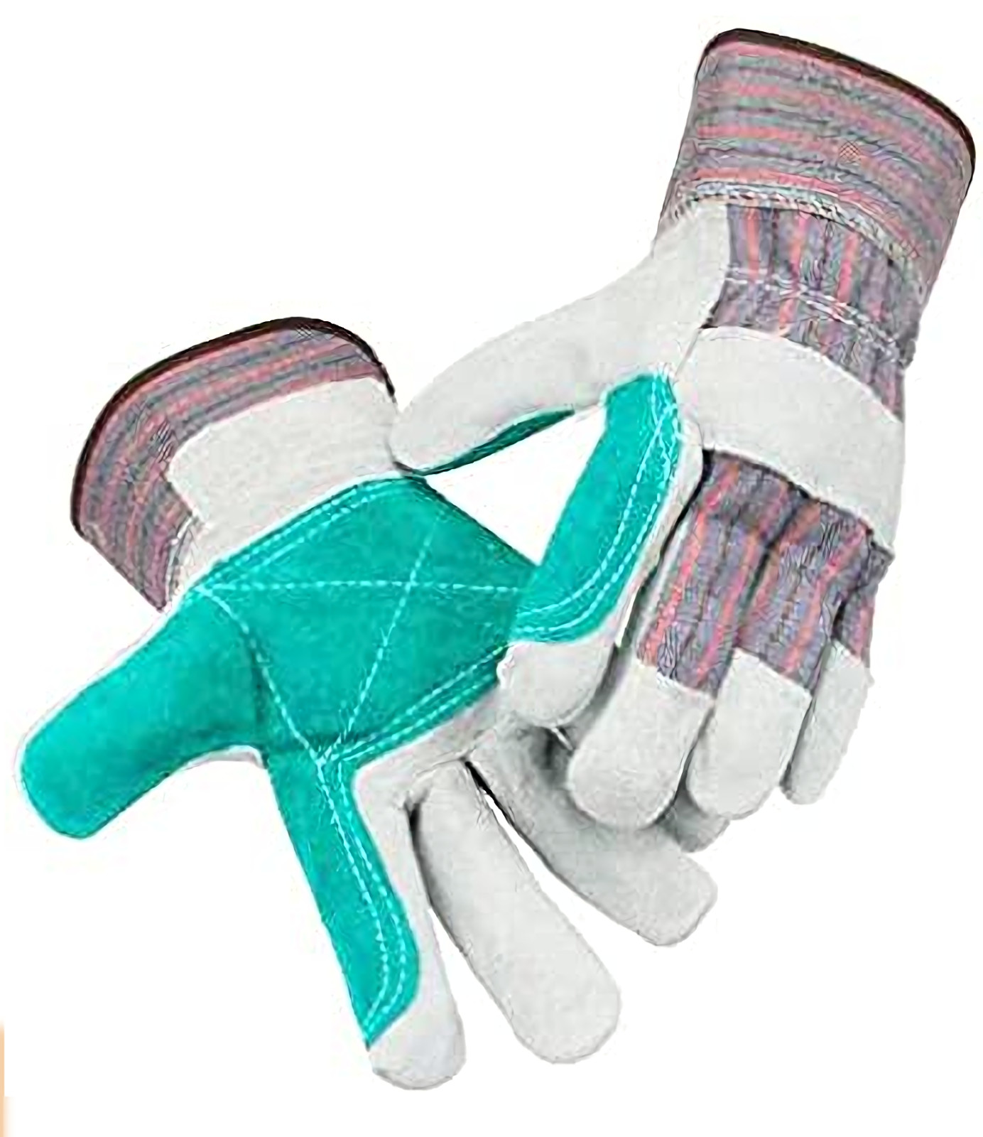 ATERET Heavy Duty Premium Double Palm & Index Finger Work Gloves w/Rubberized