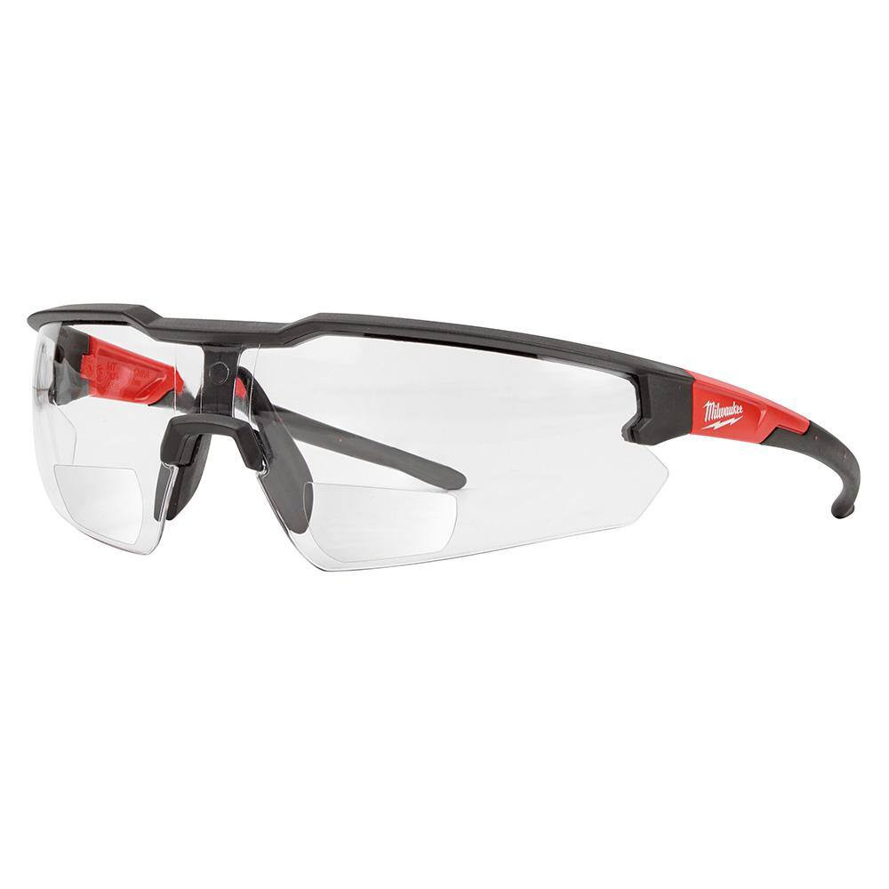 Clear +3.00 Bifocal Safety Glasses Magnified Anti-Scratch Lenses (2-Pack)