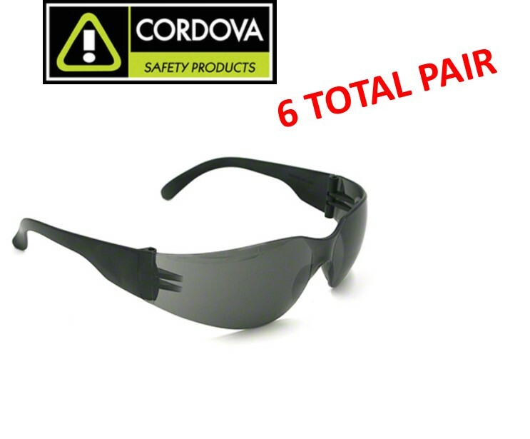 Gray Bulldog Wrap Around Safety Glasses, Cordova, 6 Total Pair