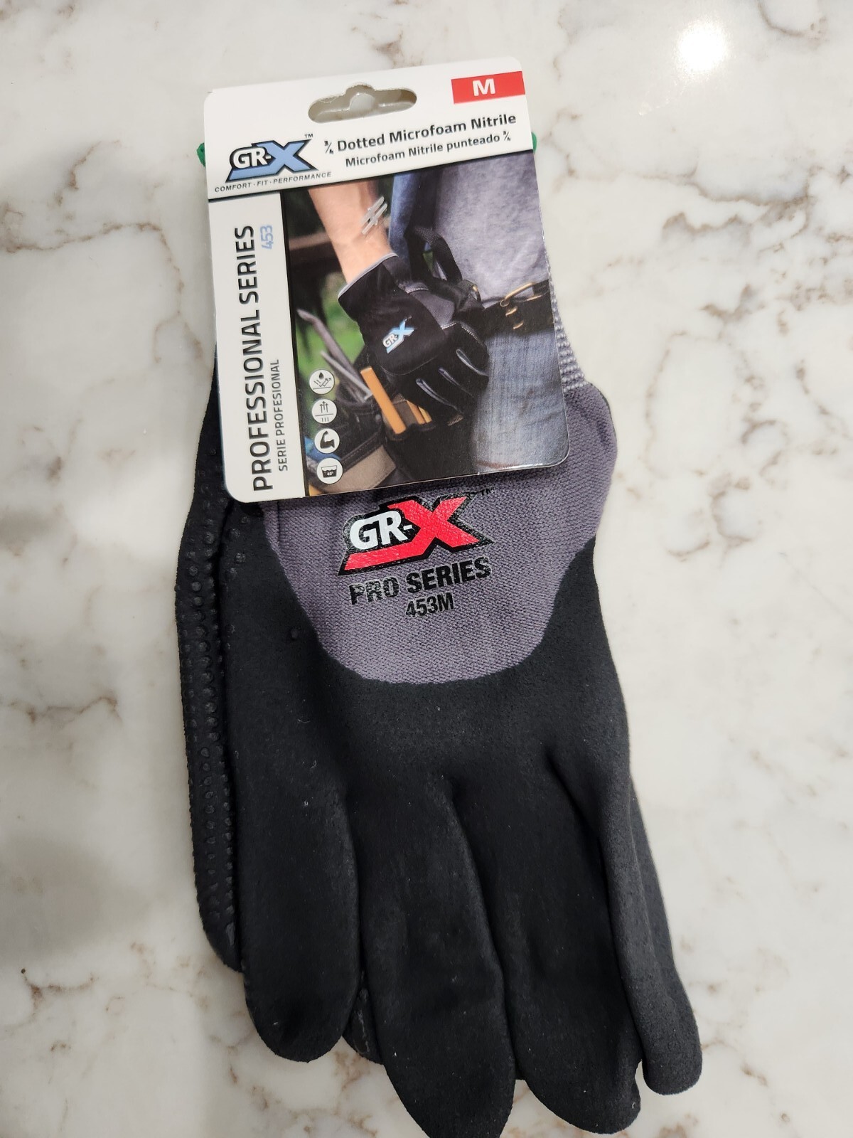 (12 Pairs) Size M GRX Professional Series 453 Breathable Nitrile Work Gloves 