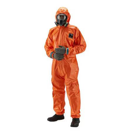 Ansell 68-4000Cfr Coveralls, L, 31 In Inseam, Polyolefin, Zipper
