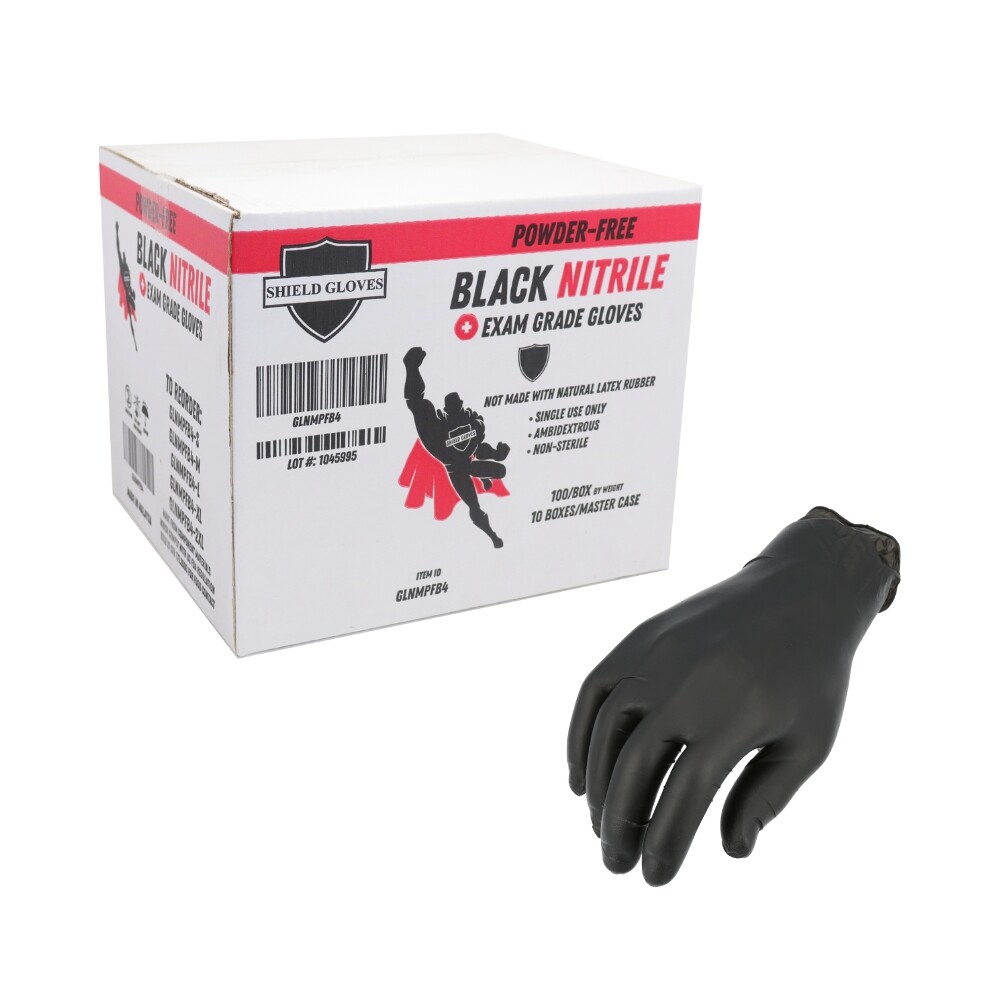 Small 4 MIL Medical Exam Grade Black Nitrile Exam Powder-Free Gloves 2000 Pcs